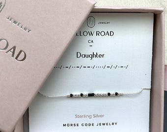 Wedding Gift for Daughter, Daughter Morse Code Bracelet, Gift from Mom, Bridal Gift Daughter, Dainty Chain Bracelet, Wedding Day Gift