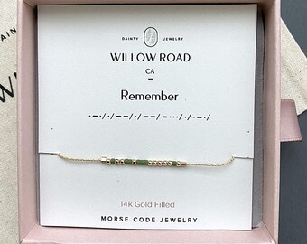 Pulsera conmemorativa en código Morse, regalo de recuerdo, pulsera de condolencias, joyería de recuerdo, regalo para ella por la pérdida de un ser querido.