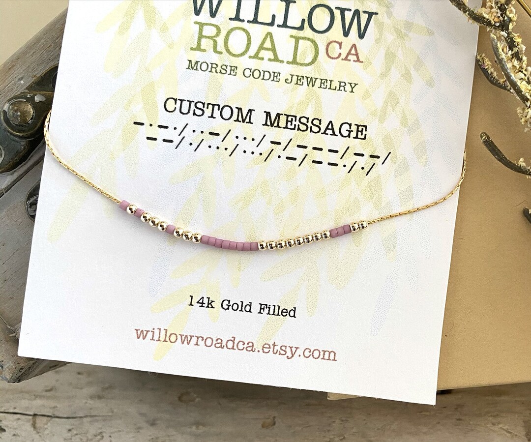 Morse Code Custom Word Necklace - Personalized Name Necklace Gift for ...