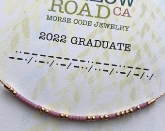 Class of 2023 Morse Code Necklace, Graduation Gift for Granddaughter, Niece, or Daughter, High School Graduation Gift for Her, College Grad