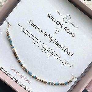 Forever in My Heart Dad Morse Code Necklace, Sympathy Memorial Jewelry Gift for Daughter, Remembrance Necklace, Loss of Father Gift