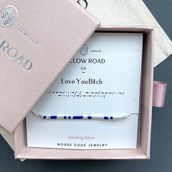 Love You Bitch Morse Code Bracelet • Funny Best Friend Gift • Gold Dainty Friendship Jewelry for Sister or Soul Sister