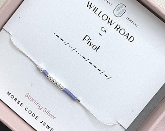 Pivot Morse Code Bracelet, Encouragement Gift for Friend, New Chapter Gift, Career Change Gift, Fresh Start Jewelry, Dainty Chain Bracelet