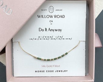 Do It Anyway Morse Code Necklace, Uplifting Jewelry, Secret Message Necklace, Starting Over Gift, Divorce Gift