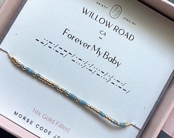 Forever My Baby Morse Code Bracelet, Daughter Wedding Gift, Gift for Daughter from Mom, Wedding Day Jewelry, Bridal Gift