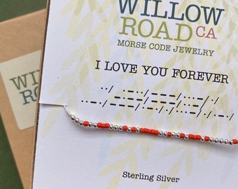 Sympathy Gift Loss Of Father, I Love You Forever Morse Code Bracelet, Memorial Gift for Loss of Mother, Gift Ideas for Grieving Friend