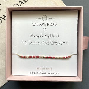 Always in My Heart Morse Code Bracelet on Dainty Chain,  Memorial Bracelet, Miscarriage gift Sympathy Gifts for Women, Bereavement Gift