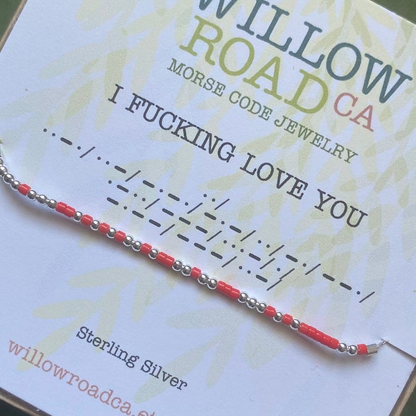 I Fucking Love You Morse Code Bracelet, Friendship Bracelet for Women, Dainty Gold, Silver, Rose Gold Chain Bracelet, Best Friend Birthday