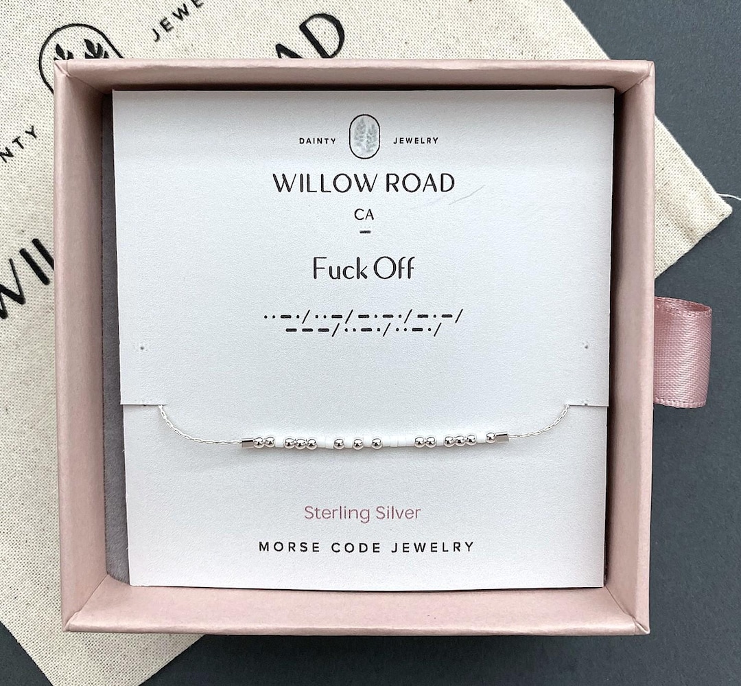 Fuck off Morse Code Chain Bracelet, Dainty Sassy Jewelry, Funny