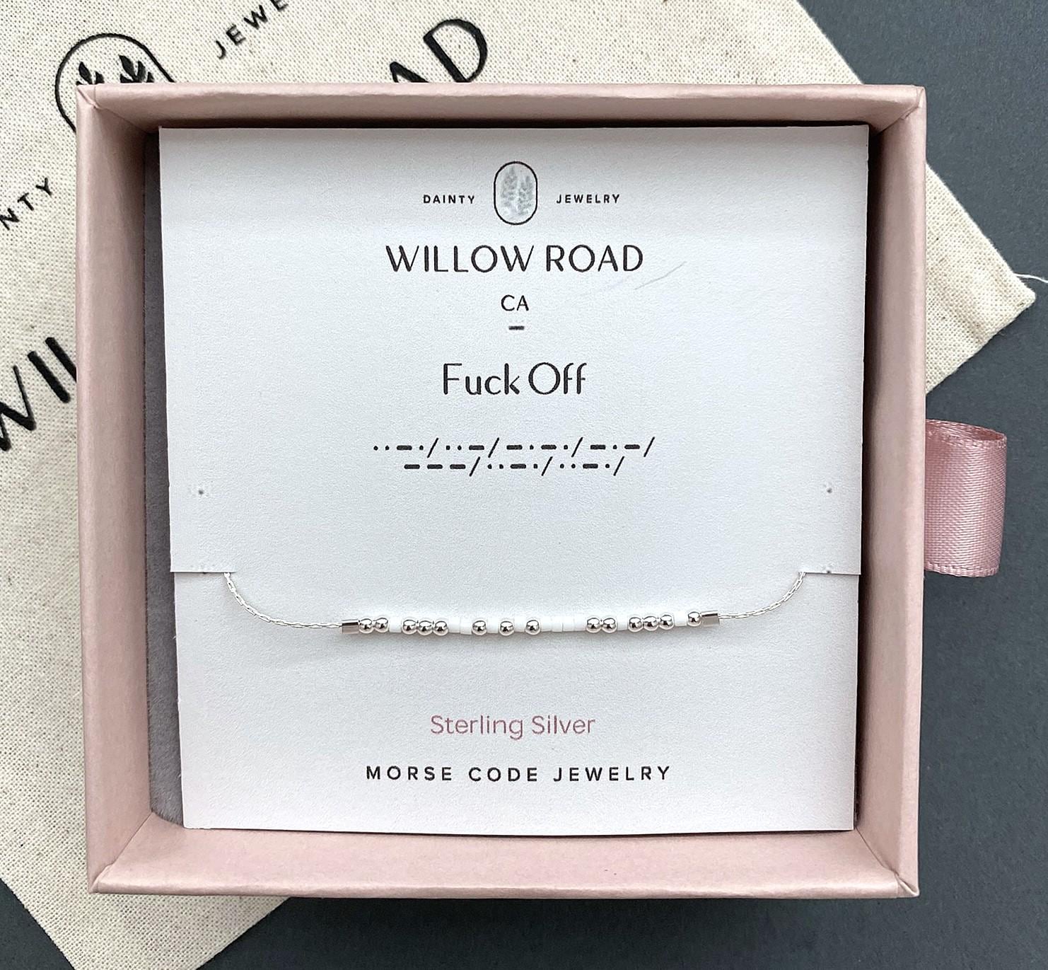 Fuck off Morse Code Chain Bracelet, Dainty Sassy Jewelry, Funny