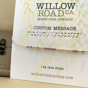 Custom sterling silver Morse code bracelet, Personalized Christmas gift for her, Hidden message bff bracelet
