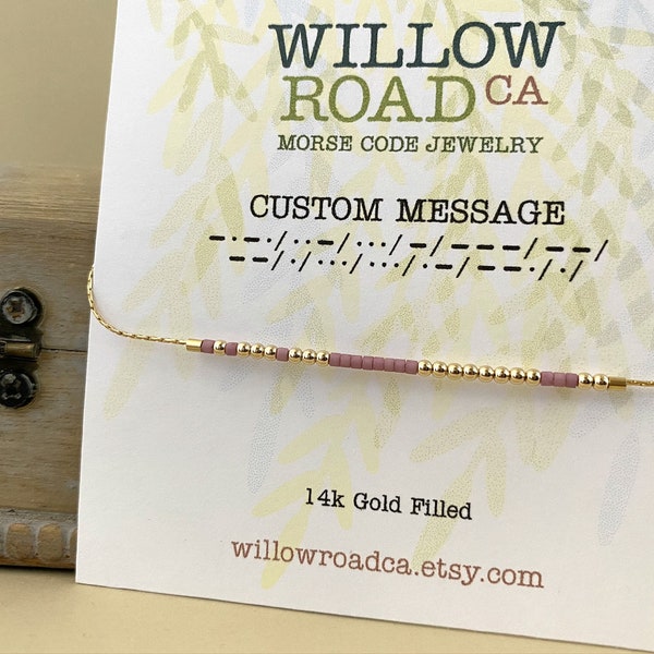 Custom sterling silver Morse code bracelet, Personalized Christmas gift for her, Hidden message bff bracelet