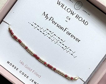 My Person Forever Morse Code Bracelet, Best Friend Gift, Soulmate Bracelet, Wife Gift, Anniversary Gift, Hidden Message Jewelry