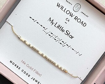 Pulsera con código Morse "Mi Pequeña Estrella", regalo de mamá para hija, regalo para nieta, pulsera con mensaje secreto, regalo de cumpleaños o graduación.