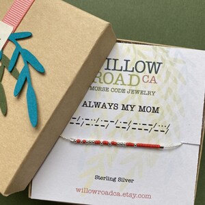Always My Mom Morse Code Bracelet, Mother of the Bride Gift From Daughter, Mother&#39;s Day Gifts, Custom Mom Bracelet, Morse Code Jewelry