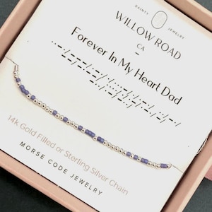 Bereavement Gifts for Loss of Father; Custom Morse Code Bracelet in Gold, Silver or Rose Gold; Memorial Gift for Daughter;