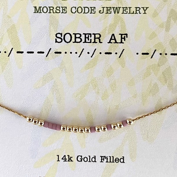 Alcoholics Anonymous Encouragement Gift • Morse Code Necklace Sobriety Gift • Recovery Gifts • Recovery Necklace, Sober Gift for Women