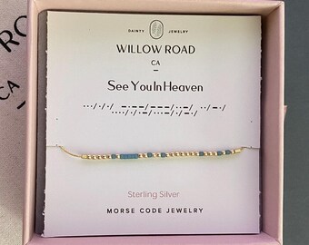 See You in Heaven Morse Code Chain Bracelet — Sympathy Memorial Bracelet, Bereavement Gift for Miscarriage, Infant or Pet Loss