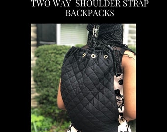 Convertible Bag, Quilted Backpack with Two Way Convertible Shoulder Strap (patented product)
