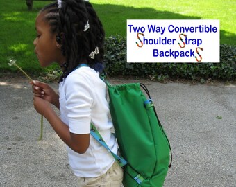 Convertible Backpack with Two Way Convertible Shoulder Strap (patented product)