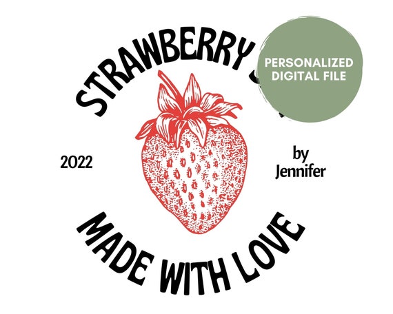 CUSTOM 2 Strawberry Jam Printable Labels Round Mason - Etsy