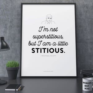 Michael Scott, the Office TV Show, I Am a Little Stitious Printable ...