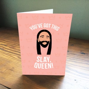 Jonathan Van Ness Queer Eye Pink You&#39;ve Got This Slay Queen Printable Card Digital Art 5 x 7