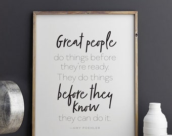 Amy Poehler Quote Print: Inspirational Wall Art (Digital Download)