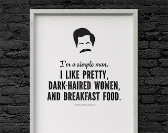 Ron Swanson Quote Print, Parks and Rec Printable Art (8.5x11 PDF)