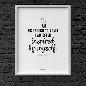 Leslie Knope Inspired by Myself quote Parks and Recreation Printable Art 8.5 x 11