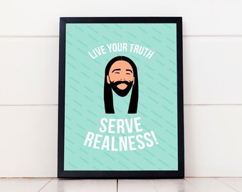 Jonathan Van Ness-kunstprint, Queer Eye, Serve Realness (digitale download)