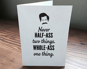 Ron Swanson Greeting Card: Parks and Rec Fan Art (Digital Download)