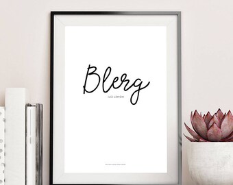 30 Rock, Liz Lemon afdrukbare offerte, Blerg, feministische digitale kunst instant download