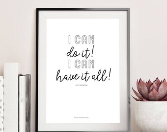 Citaatafdruk Liz Lemon, 30 Rock, feministische kunst (digitale download)
