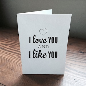 Leslie Knope I Love You and I Like You blank greeting card 5 x 7 Parks and Recreation Printable Art