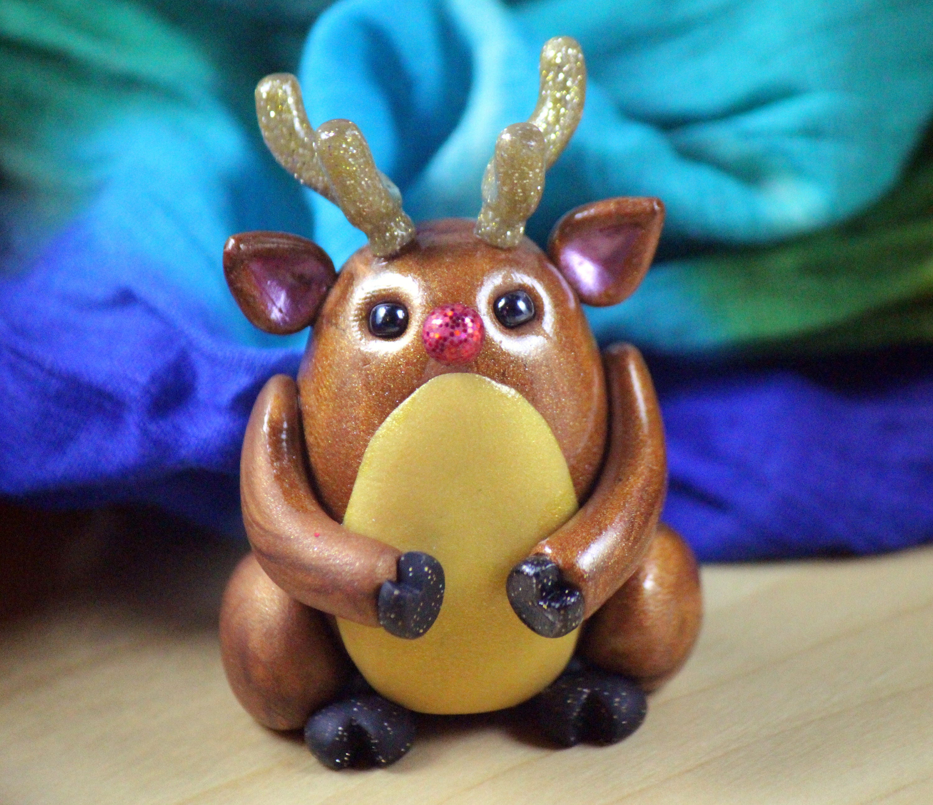 Rudolph the Red Nosed Reindeer Christmas Polymer Clay Figure Etsy