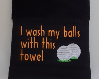 EMBROIDERED GOLF TOWEL - with humorous message