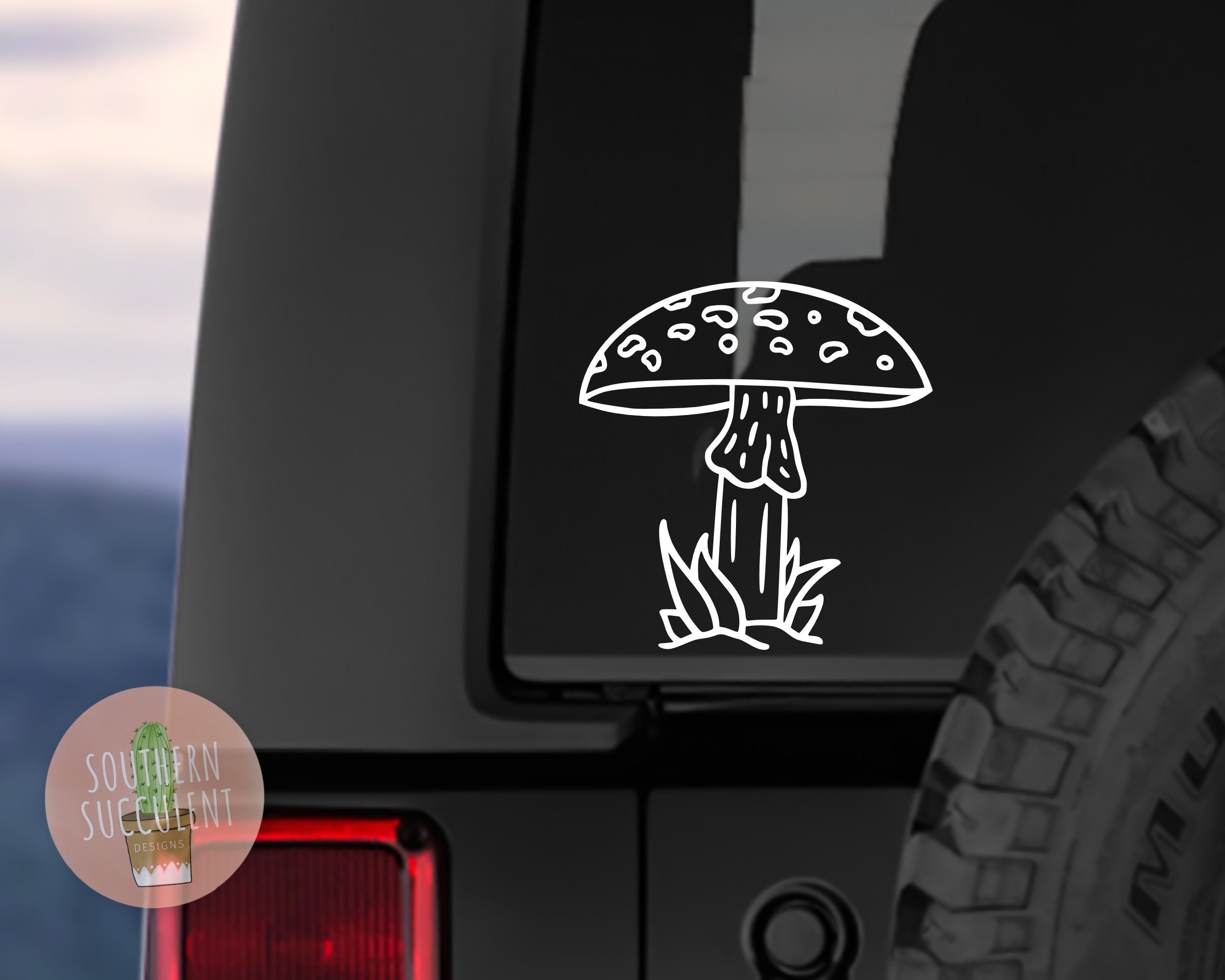 Mushroom Decal Mushroom Car Sticker Boho Car Decal Boho Etsy UK