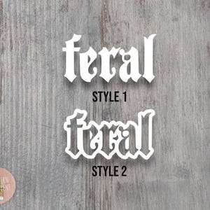 Feral Vinyl Decal – Grunge Vinyl Sticker – Rock Aesthetic Decal - Moms Wild Women & Chaos Girls – Funny Unhinged Tumbler Sticker - Car Decal
