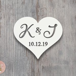 Custom Couple's Initials with Date Decal - Anniversary Decal - Car Decal - Couples Decal - Wedding Decal - Couple Name Decal - Date Decal