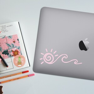 Ocean Decal - Sun Decal - Wave and Sun Decal - Beach Decal - Wave Sticker - Car Decal - Laptop Decal - Sunshine Sticker - Beach Vibes Decal image 3