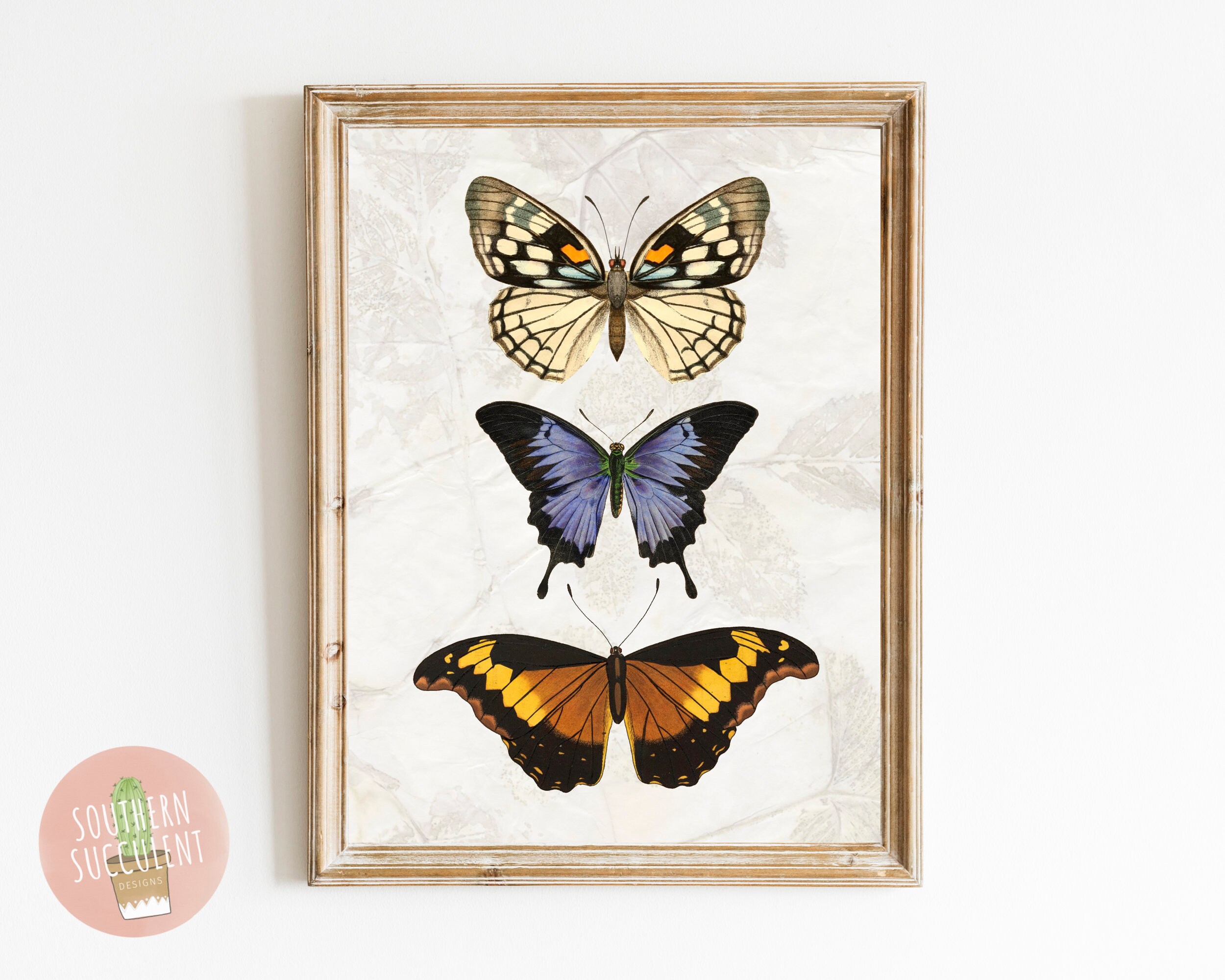 Vintage Butterfly Wall Art Digital Download Butterfly Etsy