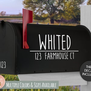 Personalized Mailbox Vinyl Decal - Last Name and Address Decal - Mailbox Decal - Custom Mailbox Decal - Farmhouse Mailbox - Mailbox Numbers