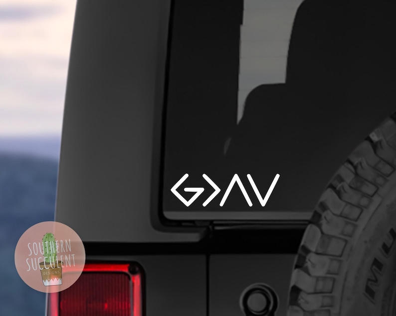 God is Greater than the Highs and Lows Decal - Kindness Decal - Cross Sticker - Laptop Sticker - Christian - Religious Car Decal Holographic Bild 2