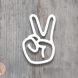 Peace Sign Decal - Peace Sticker - Cute Decal - Simple Decal - Car Decal - Simplistic Decal - Groovy Sticker - Laptop Decal - Peace Hand Bild 1