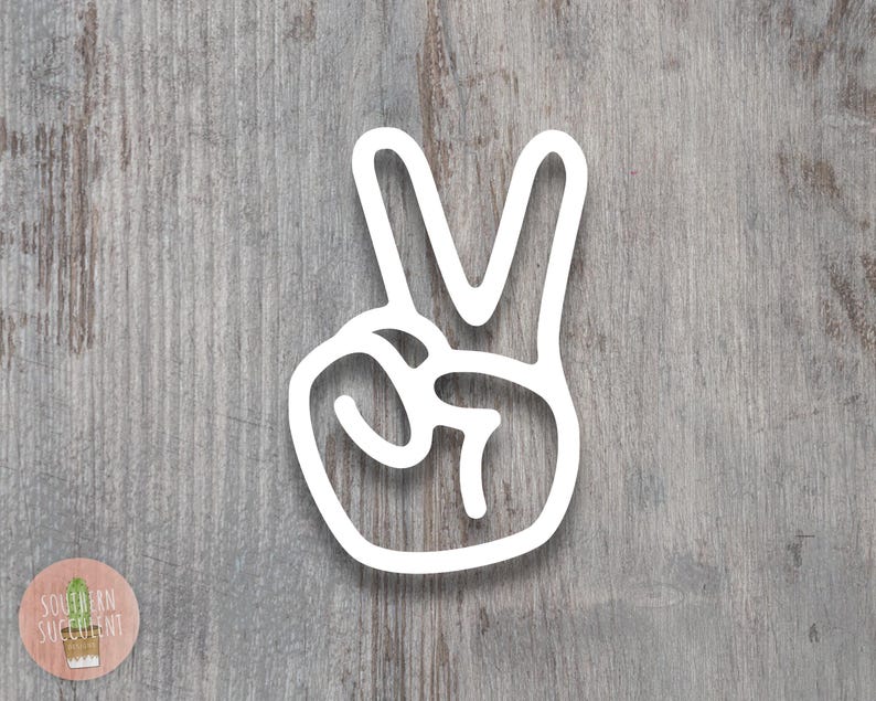 Peace Sign Decal - Peace Sticker - Cute Decal - Simple Decal - Car Decal - Simplistic Decal - Groovy Sticker - Laptop Decal - Peace Hand Bild 1