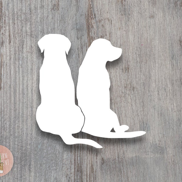 Labrador Retrievers Decal - Two Labrador Retriever Sticker - Retriever Silhouette - Lab Decal - Lab Mix Decal - Dog Sticker - Dog Mom Decal