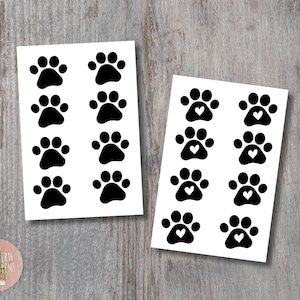 8 Pack Paw Print Decal - Paw Print Sticker - Dog Print - Cat Print - Animal Lover - Paw Print Car Decal - Tumbler - Cat Decal - Dog Decal