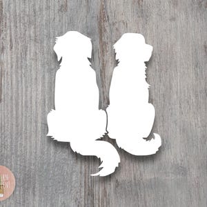 Golden Retriever Decal - Two Golden Retriever Sticker - Golden Retriever Silhouette - Golden Decal - Dog Decal - Dog Sticker - Dog Mom Decal Bild 2