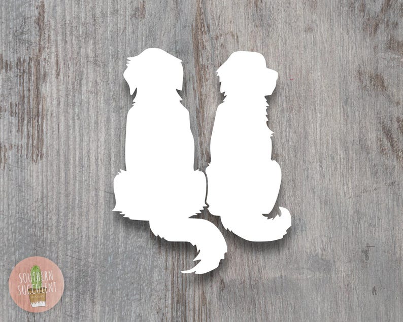 Golden Retriever Decal - Two Golden Retriever Sticker - Golden Retriever Silhouette - Golden Decal - Dog Decal - Dog Sticker - Dog Mom Decal Bild 2